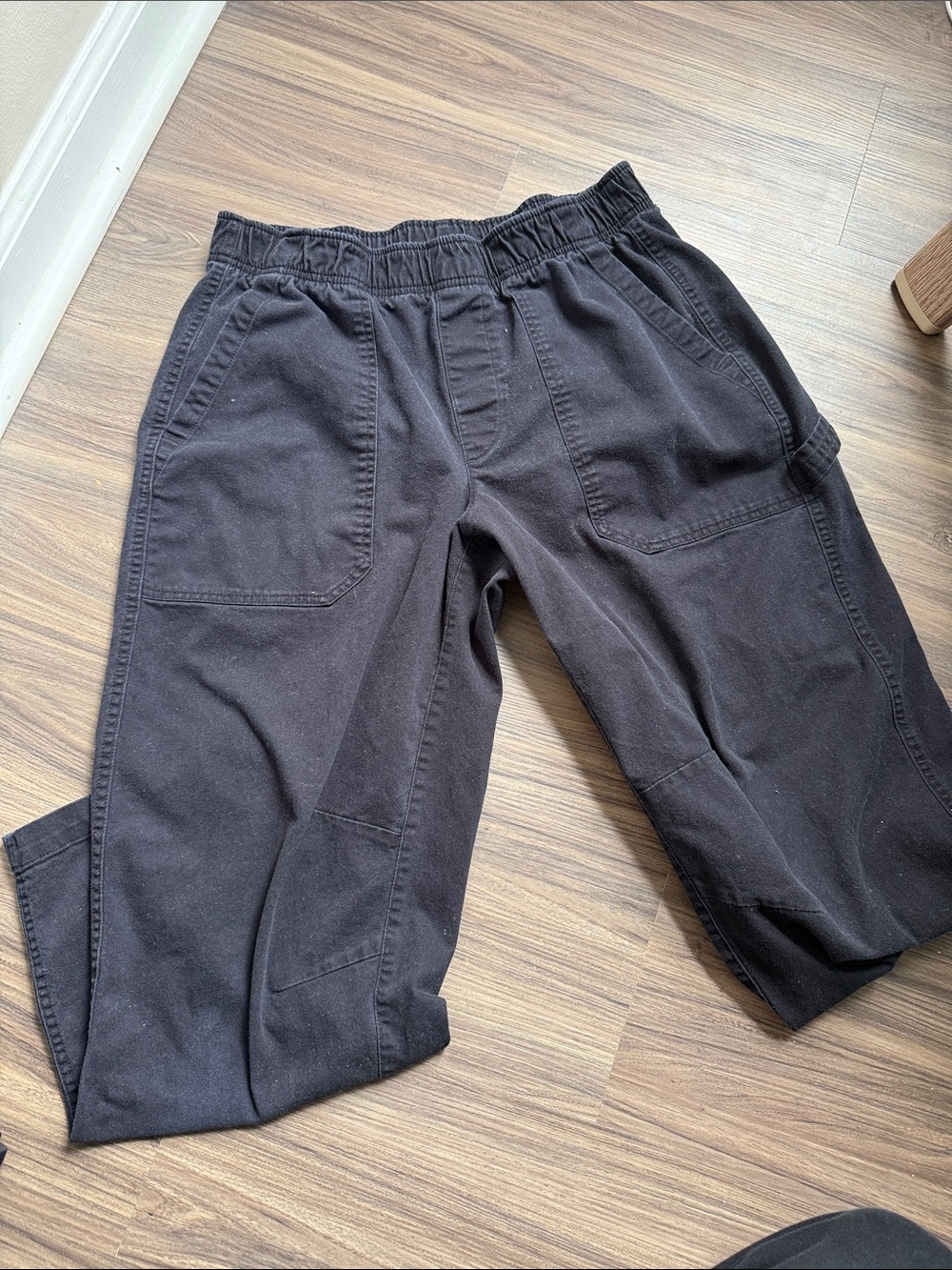 Old Navy Black Straight-Leg Utility Pants with Elastic Waist